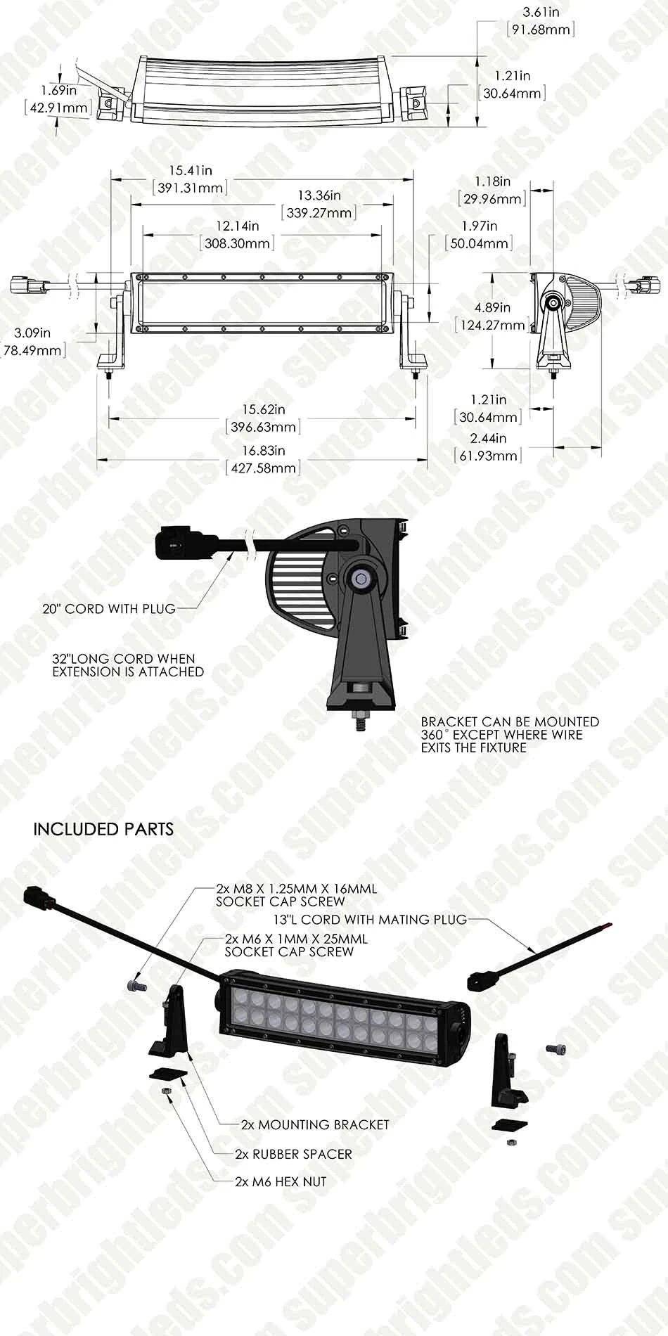 14" Curved Off-Road LED Light Bar - 72W Double Row, 7,600 Lumens - Durable Vehicle Lighting 11 14" Curved Off-Road LED Light Bar - 72W Double Row, 7,600 Lumens - Durable Vehicle Lighting - Image 11