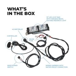 10" RGB Backlit LED Light Bar - 6,200 Lumens, Adjustable Flood/Spot & Driving Beam for Off-Road Vehicles -Nebo Sales Store orbd10 124wvb rgbwhatsinthebox