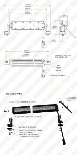 24" Hyper Series Compact Off-Road LED Light Bar - 63W, 4,720 Lumens - Durable Vehicle Lighting -Nebo Sales Store orbh24 63ws fl assembly digimark0