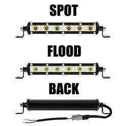 7" Slim Off-Road LED Light Bar - 18W, 1,650 Lumens - Durable Vehicle Lighting for Emergency & Service 14 7" Slim Off-Road LED Light Bar - 18W, 1,650 Lumens - Durable Vehicle Lighting for Emergency & Service -Nebo Sales Store orbm7 18ws x front back