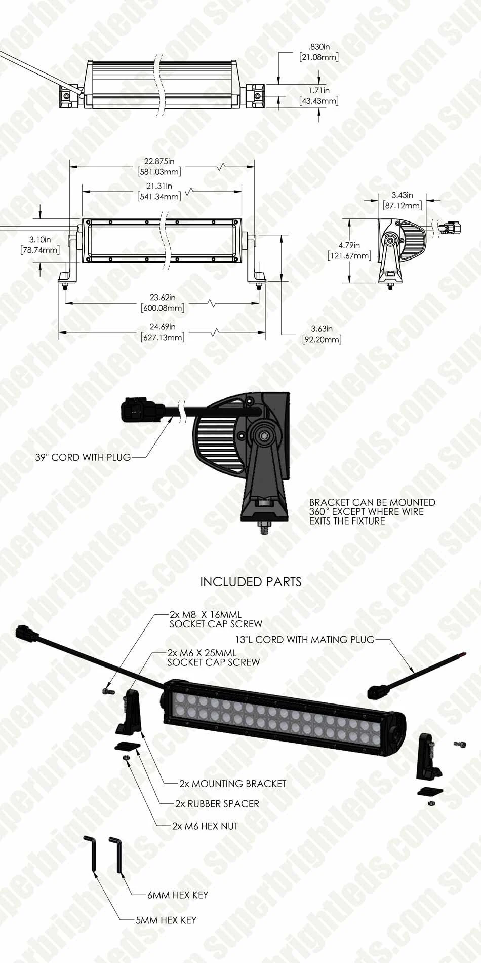 20" Super Series Off-Road LED Light Bar - 60W, 7,600 Lumens - Durable Vehicle Lighting for Trucks, SUVs, ATVs 14 20" Super Series Off-Road LED Light Bar - 60W, 7,600 Lumens - Durable Vehicle Lighting for Trucks, SUVs, ATVs - Image 14