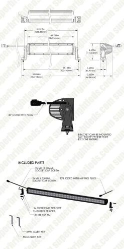 50" Super Series Off-Road LED Light Bar - 144W, 18,000 Lumens - Durable Vehicle Lighting for Trucks, SUVs, and ATVs 30 50" Super Series Off-Road LED Light Bar - 144W, 18,000 Lumens - Durable Vehicle Lighting for Trucks, SUVs, and ATVs -Nebo Sales Store orbs50 288wd s assembly for site0