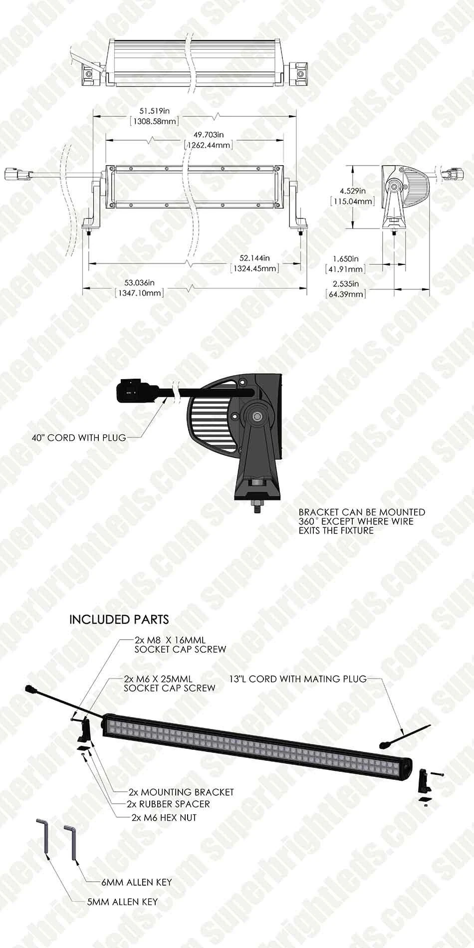 50" Super Series Off-Road LED Light Bar - 144W, 18,000 Lumens - Durable Vehicle Lighting for Trucks, SUVs, and ATVs 15 50" Super Series Off-Road LED Light Bar - 144W, 18,000 Lumens - Durable Vehicle Lighting for Trucks, SUVs, and ATVs - Image 15