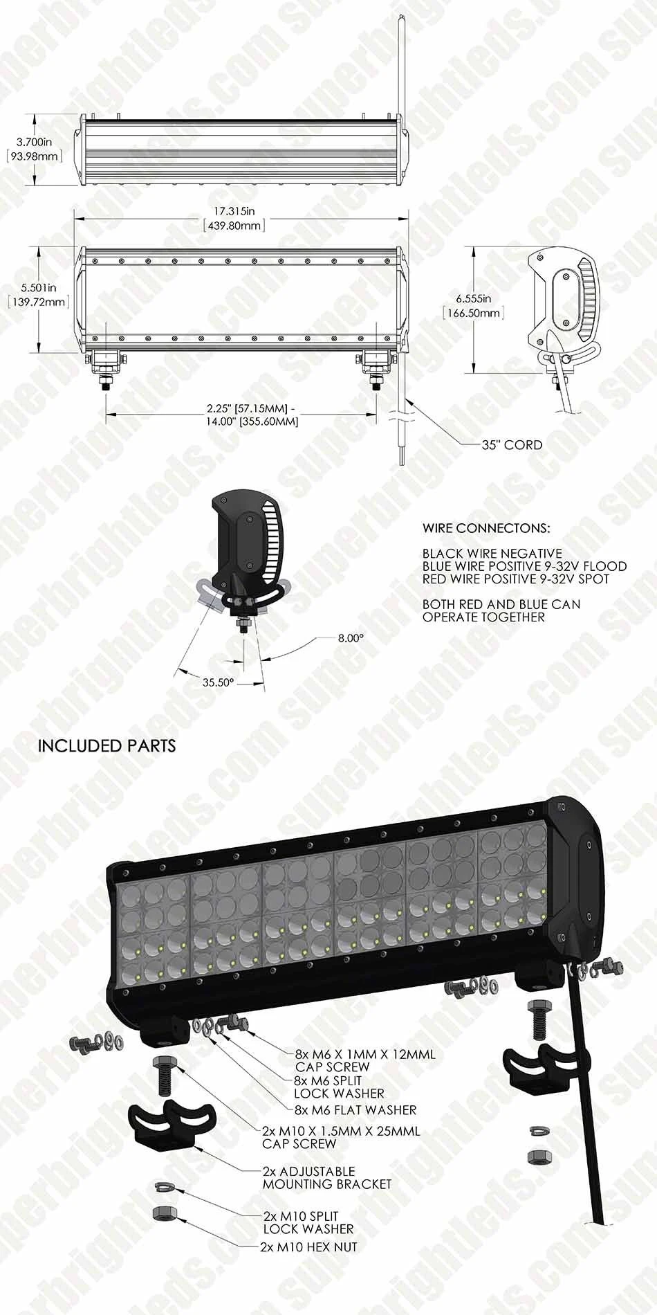 17" Titan Series Off-Road LED Light Bar - 216W Quad Row, 15,500 Lumens, Multi Beam Technology 16 17" Titan Series Off-Road LED Light Bar - 216W Quad Row, 15,500 Lumens, Multi Beam Technology - Image 16