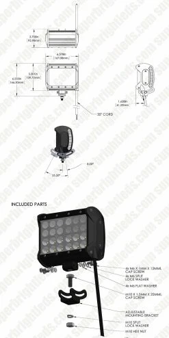 6.5" Titan Series Quad-Row Off-Road LED Light Bar - 72W, 6,500 Lumens Flood Beam for Trucks, SUVs, ATVs -Nebo Sales Store orbt7 72wq fl assembly digimark