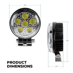 4.5" Round LED Pod Lights - 32W, 4,300 Lumens - 2 Pack for Vehicles & Emergency Use -Nebo Sales Store orr 32w r5 profile dims