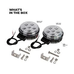 4.5" Round LED Pod Lights - 32W, 4,300 Lumens - 2 Pack for Vehicles & Emergency Use -Nebo Sales Store orr 32w x5 hardware1