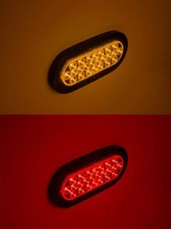 6" Oval LED Truck and Trailer Lights - Stop/Turn/Tail Lights with 3-Pin Connector - Flush Mount - 24 LEDs -Nebo Sales Store oval led truck lamp pt r24 on