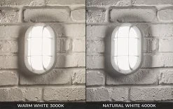 Integrated LED Bulkhead Light - 780 Lumens, 3000K/4000K, White Indoor/Outdoor Wall Sconce -Nebo Sales Store ow0104g 12 840 wh on cct2
