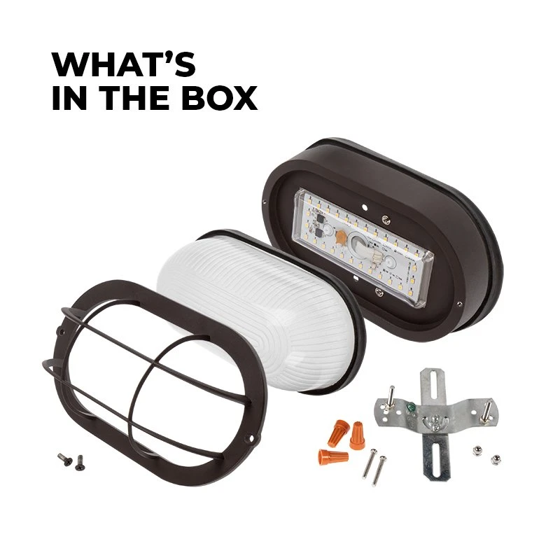 Bronze Integrated LED Bulkhead Light - 780 Lumens, 3000K/4000K - Indoor/Outdoor Wall Sconce 3 Bronze Integrated LED Bulkhead Light - 780 Lumens, 3000K/4000K - Indoor/Outdoor Wall Sconce - Image 3