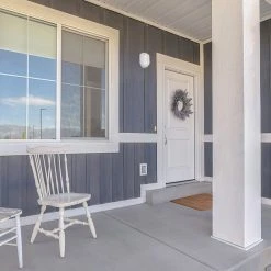 Integrated LED Bulkhead Light - 780 Lumens, 3000K/4000K, White Indoor/Outdoor Wall Sconce -Nebo Sales Store ow0104g 12 8x wh front porch light off