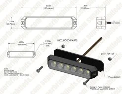 18W Green/White Grille & Surface Mount LED Strobe Light - High Visibility Warning Light for Vehicles -Nebo Sales Store p strb aw18 assembly for site01