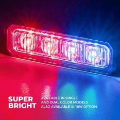 4" Grille and Surface Mount LED Strobe Light Head - 12W | High-Intensity Warning Light for Vehicles -Nebo Sales Store p strb x12 artboard3