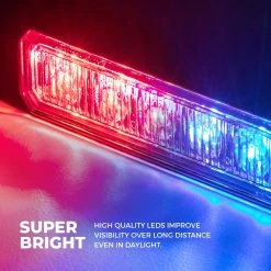 18W Green/White Grille & Surface Mount LED Strobe Light - High Visibility Warning Light for Vehicles -Nebo Sales Store p strb x18 artboard3