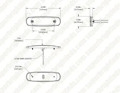 Low-Profile LED Truck Clearance & Side Marker Lights - Peterbilt Style - 12-LED Amber/Red Pair -Nebo Sales Store pbmc w12 dim drawing