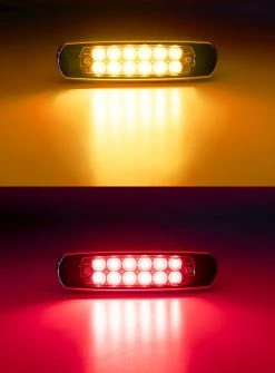 Low-Profile LED Truck Clearance & Side Marker Lights - Peterbilt Style - 12-LED Amber/Red Pair -Nebo Sales Store pbmc x12 on