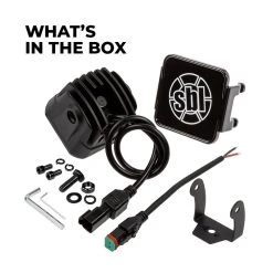 3” LED Pod Lights - 20W Square Off-Road Lights with Yellow Lens, 2,000 Lumens, Fog Beam - Single 12 3” LED Pod Lights - 20W Square Off-Road Lights with Yellow Lens, 2,000 Lumens, Fog Beam - Single -Nebo Sales Store pl x20w x whats in the box v1