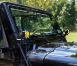 3” LED Pod Lights - 20W Square Off-Road Lights with Yellow Lens, 2,000 Lumens, Fog Beam - Single 18 3” LED Pod Lights - 20W Square Off-Road Lights with Yellow Lens, 2,000 Lumens, Fog Beam - Single -Nebo Sales Store pl y20w dl app close up 2pk installed on