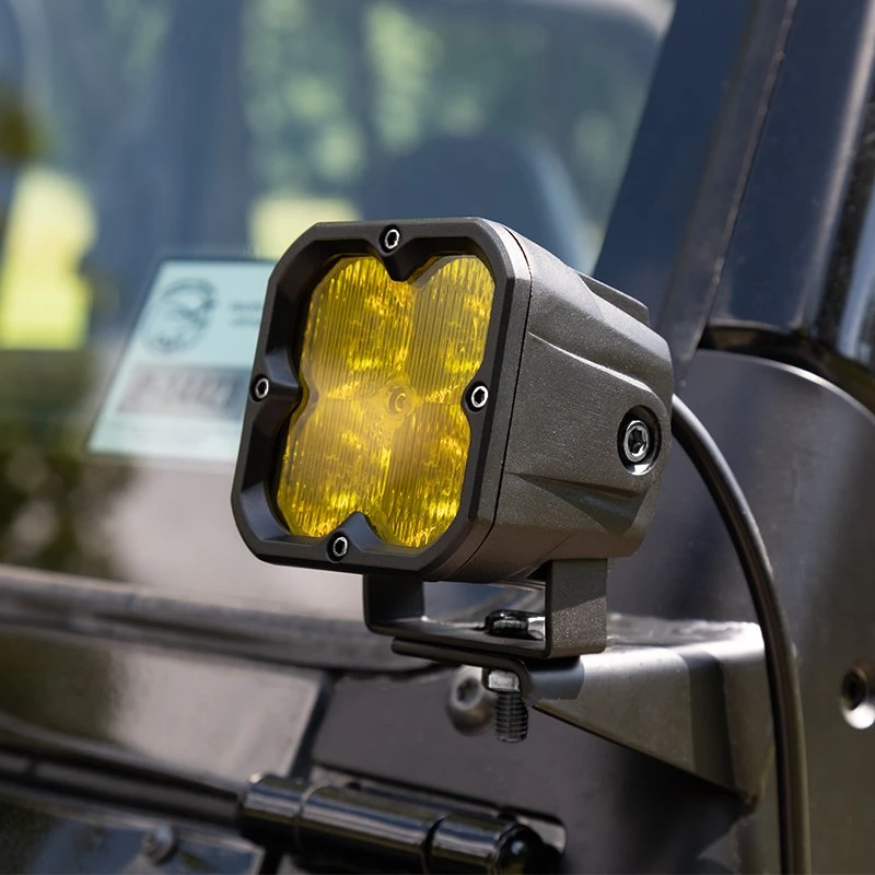 3” LED Pod Lights - 20W Square Off-Road Lights with Yellow Lens, 2,000 Lumens, Fog Beam - Single 8 3” LED Pod Lights - 20W Square Off-Road Lights with Yellow Lens, 2,000 Lumens, Fog Beam - Single - Image 8