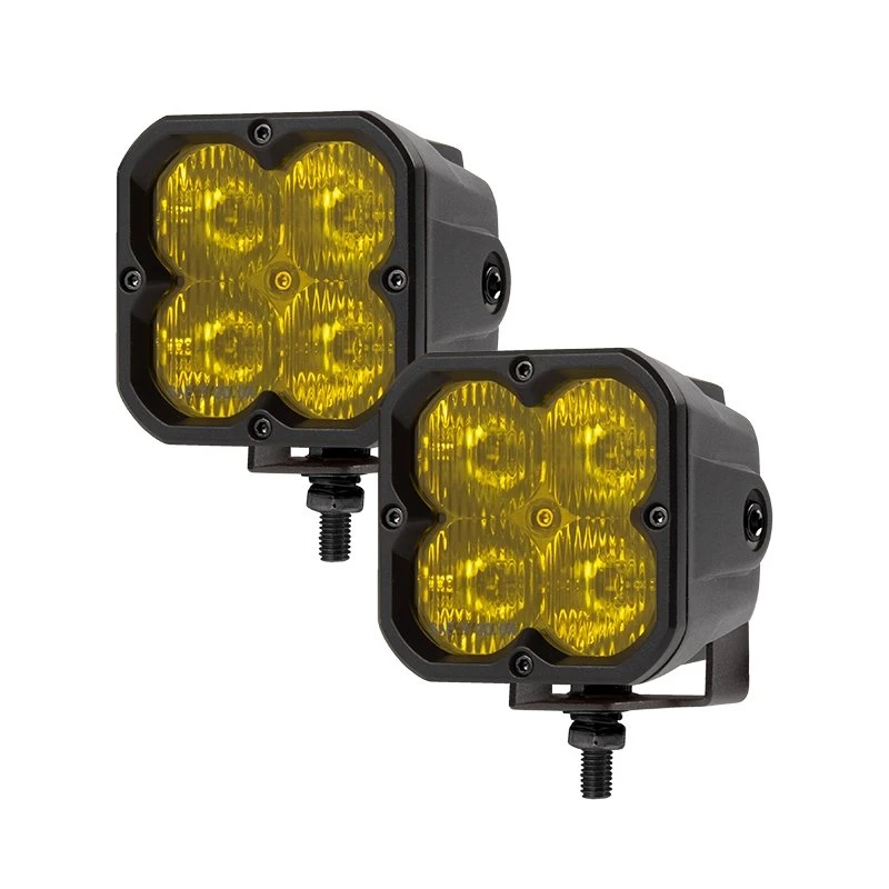 3” LED Pod Lights - 20W Square Off-Road Lights with Yellow Lens, 2,000 Lumens, Fog Beam - Single 2 3” LED Pod Lights - 20W Square Off-Road Lights with Yellow Lens, 2,000 Lumens, Fog Beam - Single - Image 2