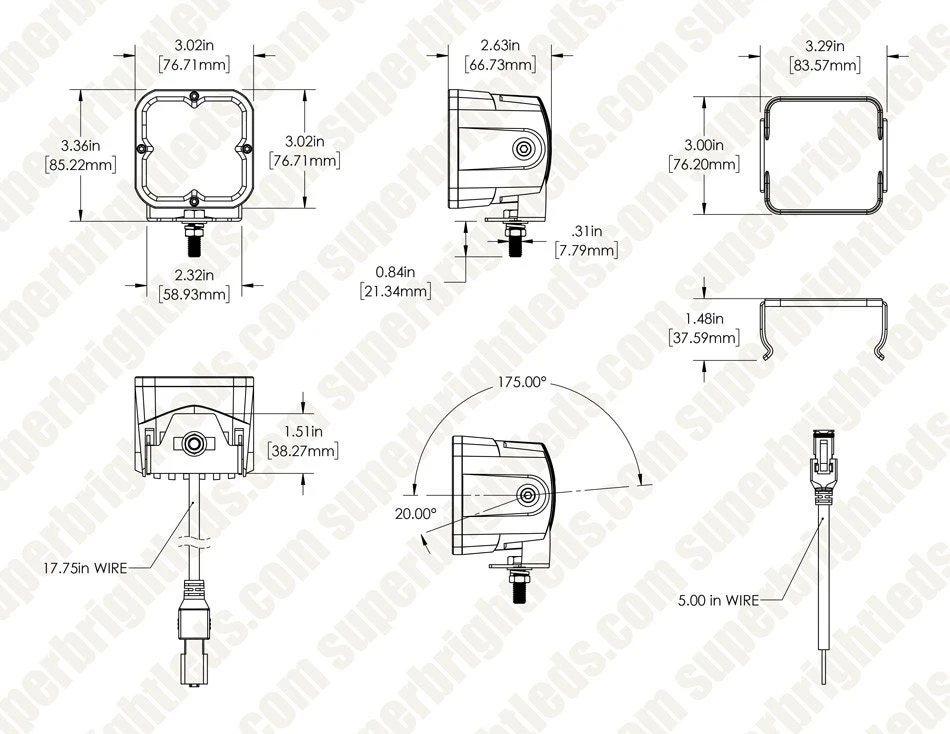 3” LED Pod Lights - 20W Square Off-Road Lights with Yellow Lens, 2,000 Lumens, Fog Beam - Single 10 3” LED Pod Lights - 20W Square Off-Road Lights with Yellow Lens, 2,000 Lumens, Fog Beam - Single - Image 10