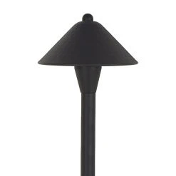 Adjustable Height Landscape LED Path Lights with Hammered Shade - 3 Watt Black Outdoor Lighting