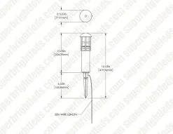 3W LED Pathway Light - Low Voltage Landscape Lighting, 15W Equivalent, 4000K Cool White, Mini Bollard Post -Nebo Sales Store plmb 30k3br dims drawing