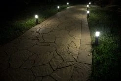 1W Warm White Mini Bollard LED Path Lights - Durable Landscape Lighting -Nebo Sales Store plmb ww1bk illuminating pathway 3
