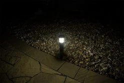 3W LED Pathway Light - Low Voltage Landscape Lighting, 15W Equivalent, 4000K Cool White, Mini Bollard Post -Nebo Sales Store plmb xk3br illuminating pathway and rocks