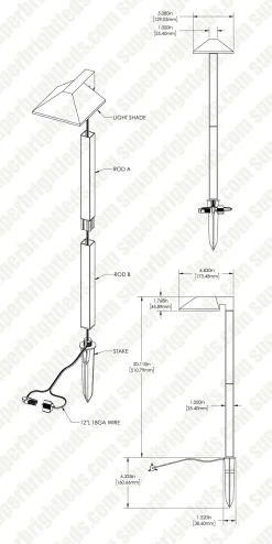 5" Square Offset Landscape LED Path Lights - 1 Watt Energy-Efficient Outdoor Lighting -Nebo Sales Store plos ww1br assembly