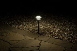 Triple Tier Pagoda Style Landscape LED Path Lights - 1 Watt Warm White - Durable Outdoor Lighting -Nebo Sales Store pltt ww1bk outside illuminated rocks path 1