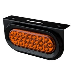 6" Oval LED Strobe Light for Trucks & Trailers - 24 LEDs, Red, 12V/24V - High Visibility Signal Lighting -Nebo Sales Store pt a24 brkt