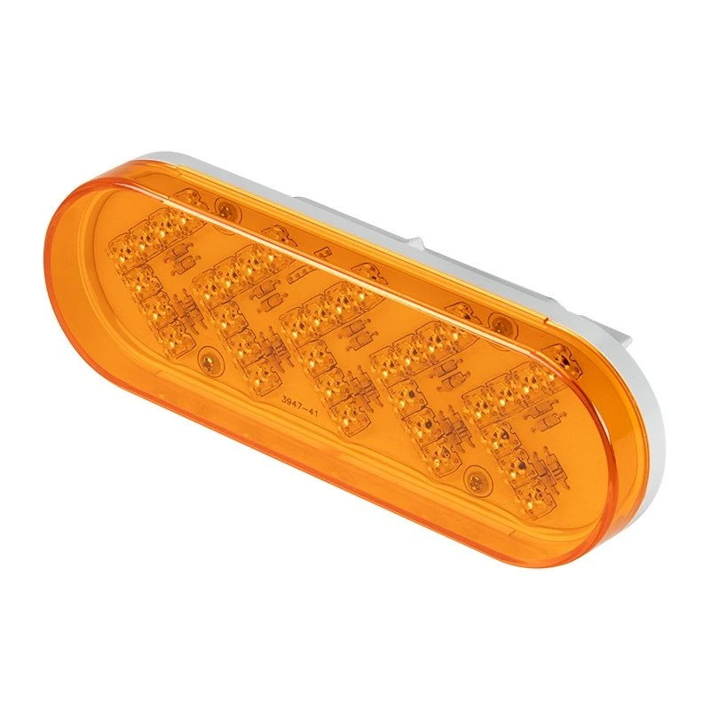 Amber LED Trailer Turn Signal Light - Sequential Arrow Design - 35 LEDs - 12V/24V Compatible - Oval Shape 1 Amber LED Trailer Turn Signal Light - Sequential Arrow Design - 35 LEDs - 12V/24V Compatible - Oval Shape