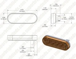 6" Oval LED Truck and Trailer Lights - Stop/Turn/Tail Lights with 3-Pin Connector - Flush Mount - 17 LEDs -Nebo Sales Store pt ahb17 assembly digimark