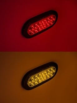 6" Oval LED Strobe Light for Trucks & Trailers - 24 LEDs, Red, 12V/24V - High Visibility Signal Lighting -Nebo Sales Store pt strb x24 on