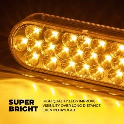 6" Oval LED Strobe Light for Trucks & Trailers - 24 LEDs, Red, 12V/24V - High Visibility Signal Lighting -Nebo Sales Store pt strb x24artboard3