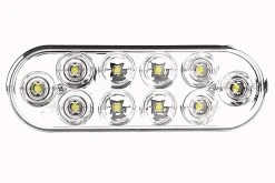 10-LED Oval White Trailer Backup Light - Durable & Bright Signal Lighting for Trucks