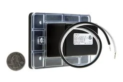 12V LED Step Light with Louvered Faceplate - Copper Finish - 3000K Warm White - Single Light -Nebo Sales Store rectangular deck step accent light back 3