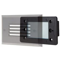 6-Pack 120V Bronze LED Step Light with Louvered Faceplate - 3000K Warm White - LED Deck and Step Lights