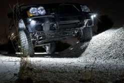 12 Pod Off-Road RGBW LED Rock Light Kit with Remote - Bluetooth & Smartphone Compatible for Motorcycles & Vehicles -Nebo Sales Store rock lights jeep gravel front app white