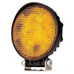 18W Round Amber LED Vehicle Strobe Light with Built-In Controller - Quad Flash Pattern