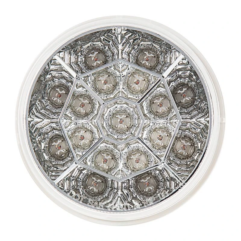 4" Round LED Truck & Trailer Lights - Clear Lens, 17 LEDs, 3-Pin Connector, Flush Mount - Brake/Turn/Tail Lights 2 4" Round LED Truck & Trailer Lights - Clear Lens, 17 LEDs, 3-Pin Connector, Flush Mount - Brake/Turn/Tail Lights - Image 2