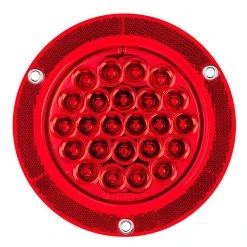 5-1/2" Round LED Truck & Trailer Lights with Reflector Flange - Stop/Turn/Tail - 24 LEDs - 3-Pin Connector - Flush Mount -Nebo Sales Store round led truck trailer light reflector flange 24 front 1