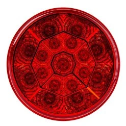 4" Round LED Truck & Trailer Lights - Red Stop/Turn/Tail Lights with Clear Lens & 3-Pin Connector - 17 LEDs - Flush Mount 11 4" Round LED Truck & Trailer Lights - Red Stop/Turn/Tail Lights with Clear Lens & 3-Pin Connector - 17 LEDs - Flush Mount -Nebo Sales Store round stop tail turn led truck lamp hb17 front