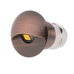 Bronze Recessed LED Step Light - 6500K Single Bulb Deck Light for Outdoor Use
