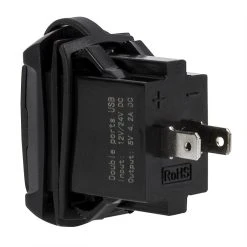 Dual USB Charging Port Adapter with Voltmeter/Ammeter for LED Rocker Switch Panels - 4.2A 5V USB Type A - RSUSBV -Nebo Sales Store rsusbv back