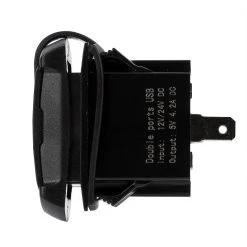 Dual USB Charging Port Adapter with Voltmeter/Ammeter for LED Rocker Switch Panels - 4.2A 5V USB Type A - RSUSBV -Nebo Sales Store rsusbv profile