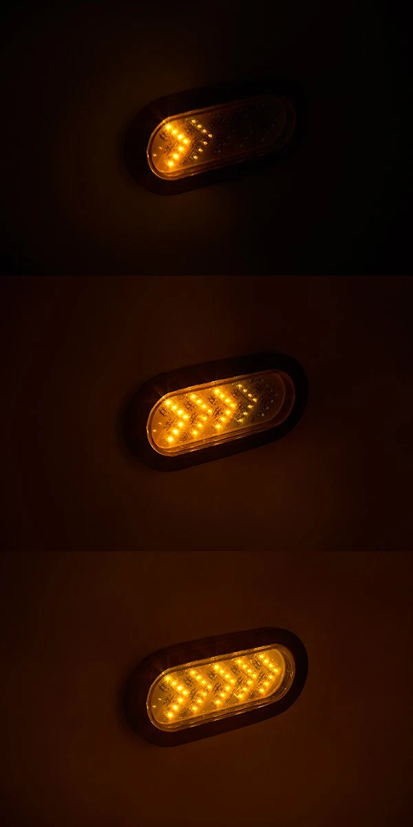 Amber LED Trailer Turn Signal Light - Sequential Arrow Design - 35 LEDs - 12V/24V Compatible - Oval Shape 8 Amber LED Trailer Turn Signal Light - Sequential Arrow Design - 35 LEDs - 12V/24V Compatible - Oval Shape - Image 8