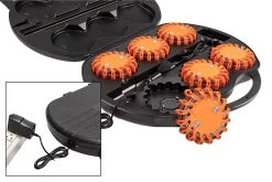 Rechargeable LED Road Flares - 3-Pack Flashing Emergency Roadside Safety Lights for Vehicles -Nebo Sales Store sf r16r 6pk case charging