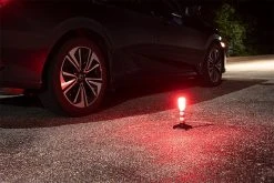 3-in-1 LED Safety Flare Kit - 2 Pack Emergency Warning Light with 3 Flash Modes - Battery Operated for Vehicles -Nebo Sales Store sf y6kit magnetic base on by car